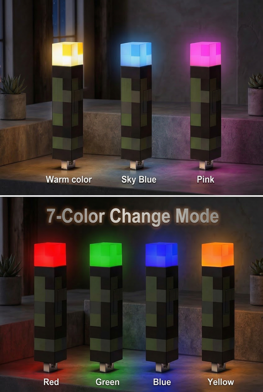 MC Pixel Glow Mini Torch Keychain