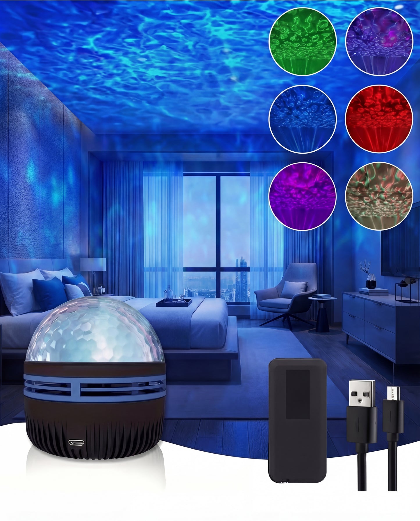 Vibrant Water Ripple LED Projection Light