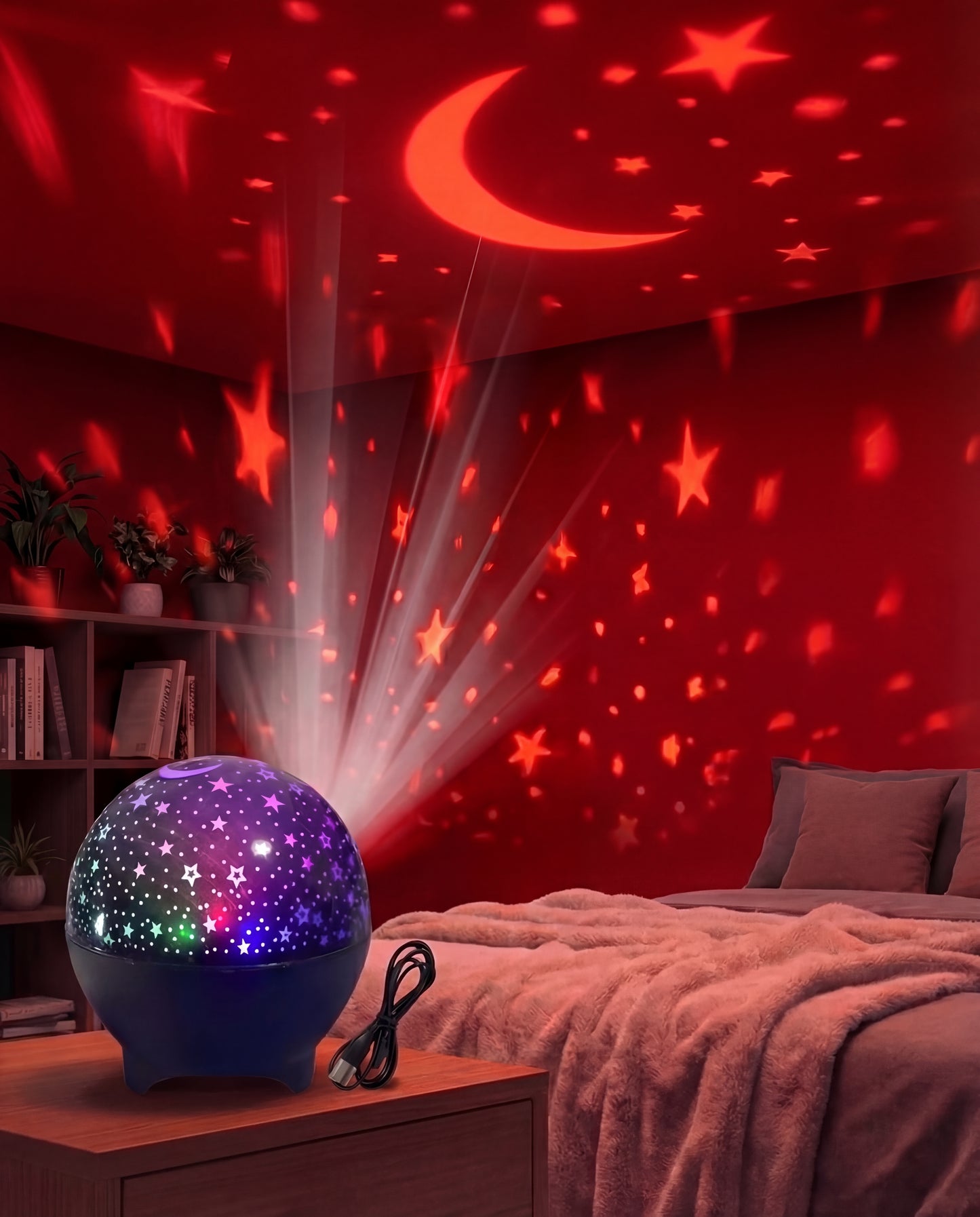 LED Night Lights Starry Sky Moon Projector Light