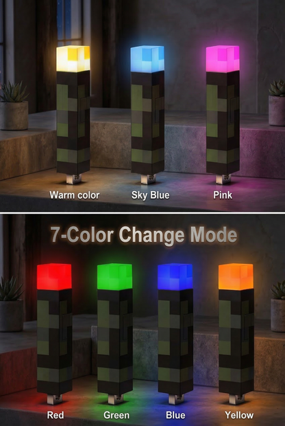 MC Pixel Glow Mini Torch Keychain