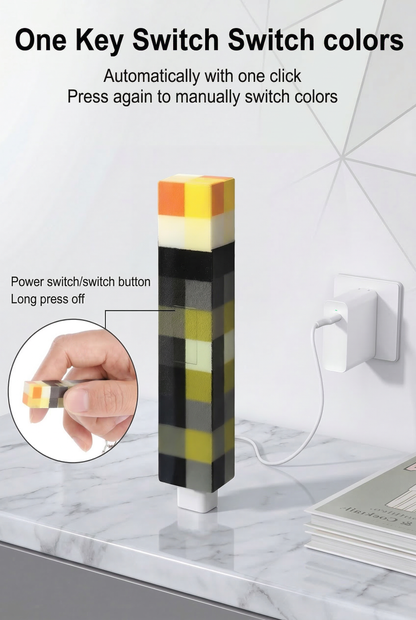 MC Pixel Glow Mini Torch Keychain