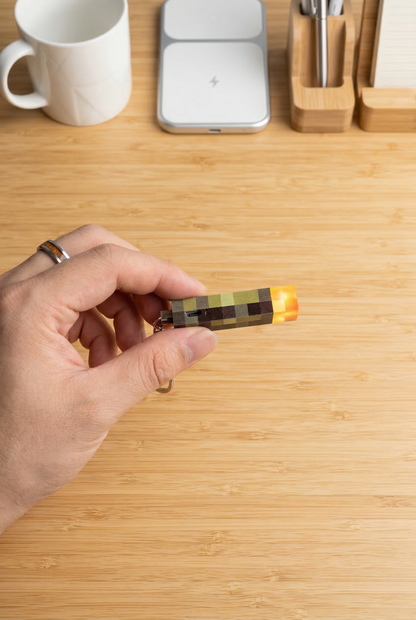 MC Pixel Glow Mini Torch Keychain