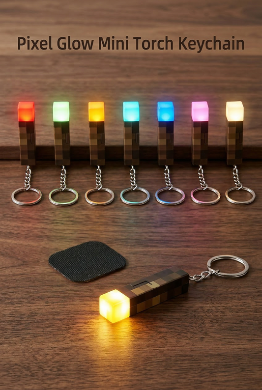 MC Pixel Glow Mini Torch Keychain